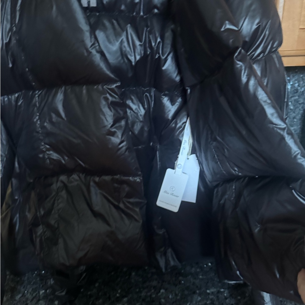 Black Puffer Belted Jacket - Picture 13 of 16